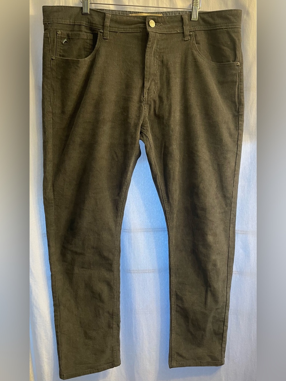 Tailor Vintage Canaan Slim Fit Gray Corduroy Pants Jeans Mens 36x30
